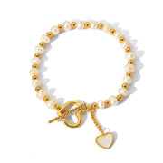 Faux Pearl Toggle Bracelet