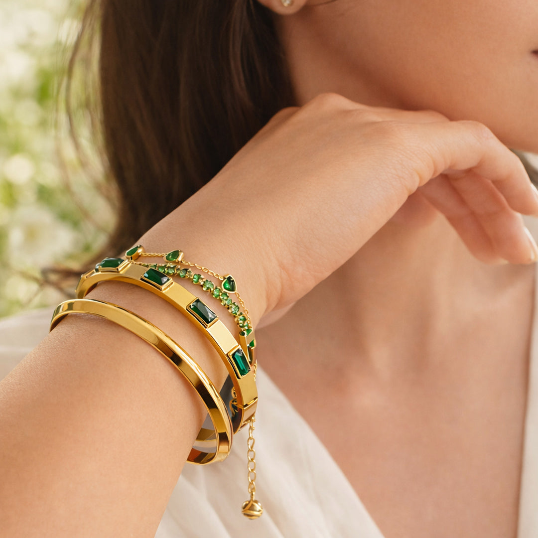 Emerald Green Bracelet Set