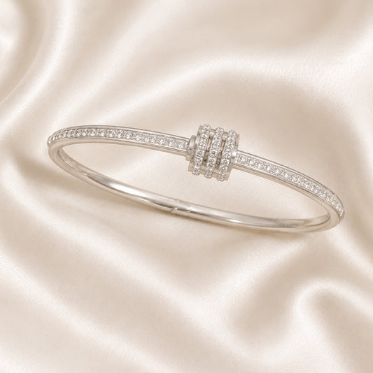 Aurélie Pavé Stainless Steel Bangle
