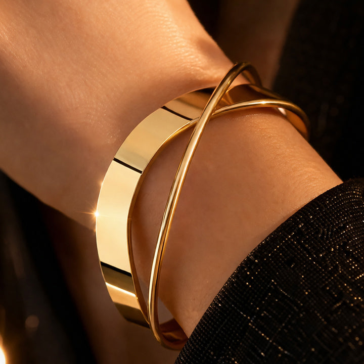 Crisscross Gold Cuff