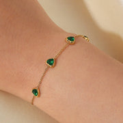 Emerald Heart Station Bracelet