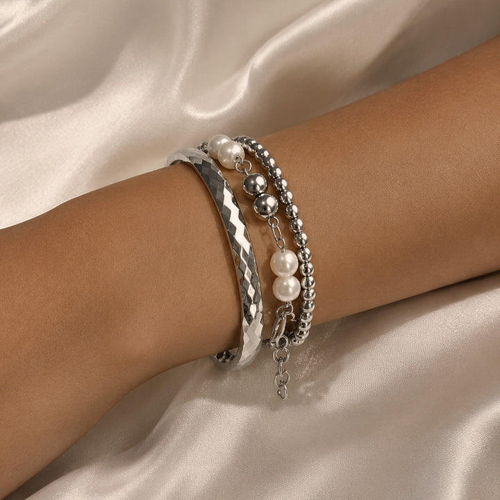 Éclat Perlé Stainless Steel Stack