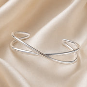 Silver Finish Éclipse Crossover Cuff